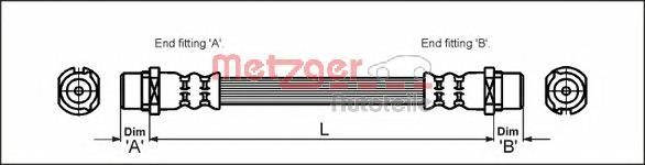 Przewód hamulcowy tylny Opel 90498330