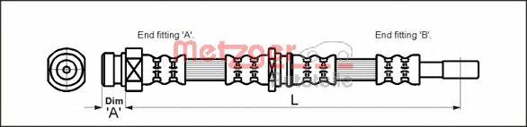 308708809 Volvo Przewód hamulcowy przedni