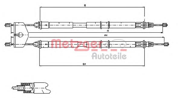 Linka hamulca ręcznego tylna prawa/lewa Ford 1502612 cena, od 25,96 USD