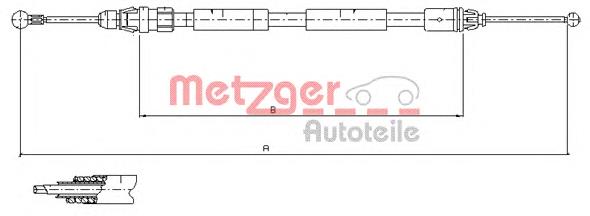 Linka hamulca ręcznego tylna prawa 73913 Asam
