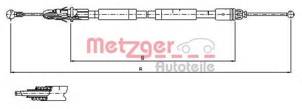 Do koszyka 4408734 Opel Linka hamulca ręcznego tylna lewa