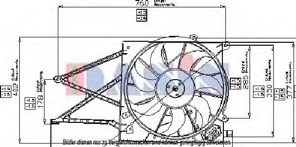 1314541 Opel Dyfuzor chłodnicy, w komplecie z silnikiem i wirnikiem