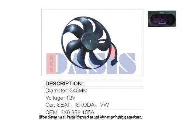 Do koszyka 6N0959455F VAG Wentylator elektryczny układu chłodzenia kompletny (silnik+wirnik)