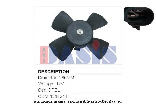 Wentylator elektryczny układu chłodzenia kompletny (silnik+wirnik) 0370140009 Depo/Loro/Abakus