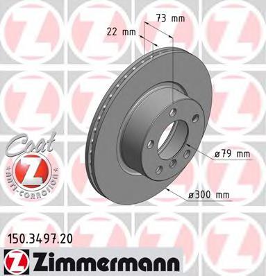 150.3497.20 Zimmermann tarcza hamulcowa przednia