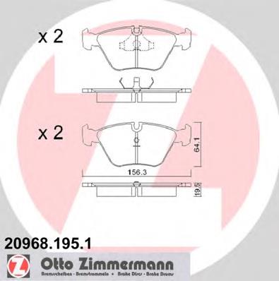 209681951 Zimmermann klocki hamulcowe przednie tarczowe