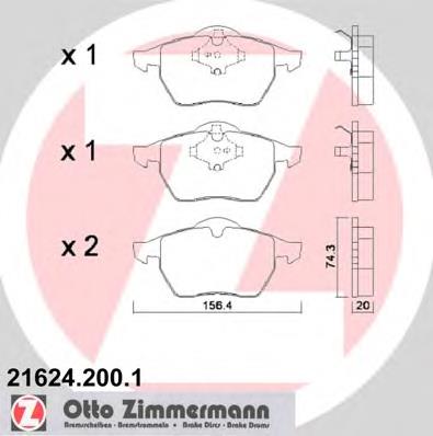 216242001 Zimmermann Klocki hamulcowe przednie tarczowe