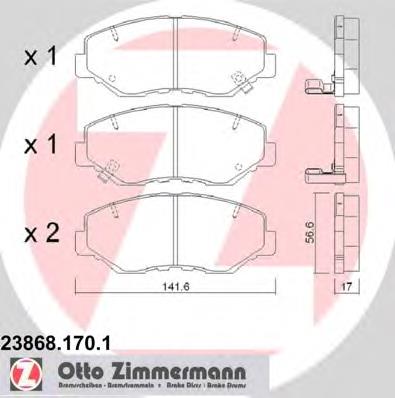 Klocki hamulcowe przednie tarczowe Zimmermann 238681701 cena, od 26,01 USD