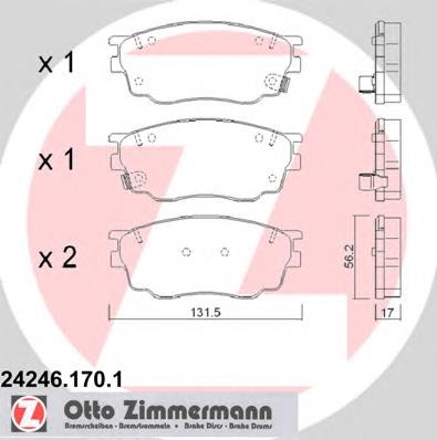 24246.170.1 Zimmermann klocki hamulcowe przednie tarczowe