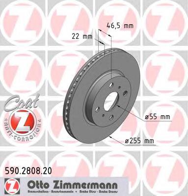 590280820 Zimmermann tarcza hamulcowa przednia