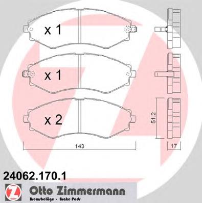 240621701 Zimmermann klocki hamulcowe przednie tarczowe