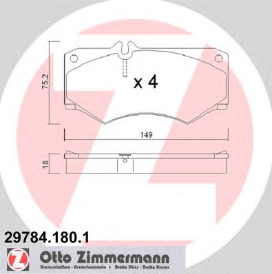 297841801 Zimmermann klocki hamulcowe przednie tarczowe