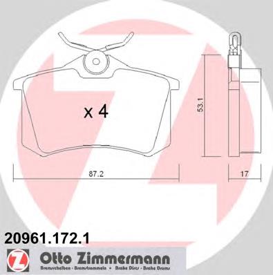Do koszyka 1K0698451A VAG Okładziny (klocki) do hamulców tarczowych tylne