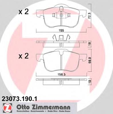 23073.190.1 Zimmermann klocki hamulcowe przednie tarczowe