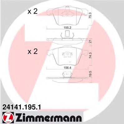 241411951 Zimmermann Klocki hamulcowe przednie tarczowe