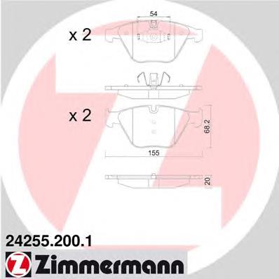 24255.200.1 Zimmermann klocki hamulcowe przednie tarczowe