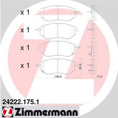242221751 Zimmermann Klocki hamulcowe przednie tarczowe