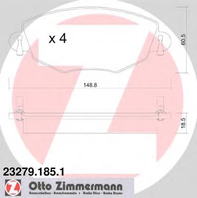 23279.185.1 Zimmermann klocki hamulcowe przednie tarczowe