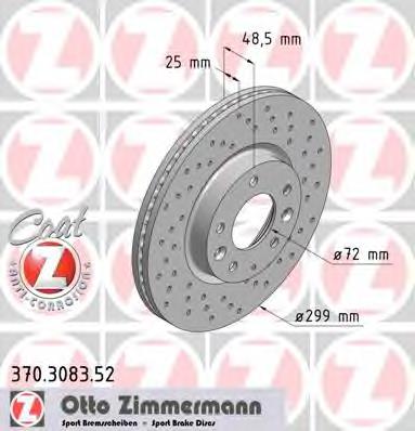 370308352 Zimmermann Tarcza hamulcowa przednia