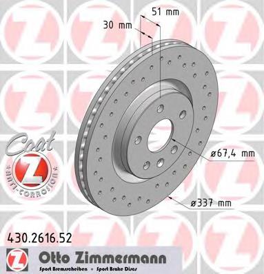 430261652 Zimmermann Tarcza hamulcowa przednia