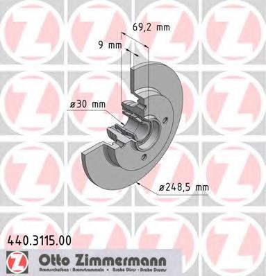 Tarcza hamulcowa tylna 424919 Peugeot/Citroen