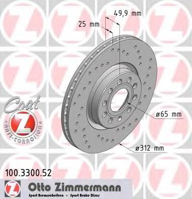 100330052 Zimmermann tarcza hamulcowa przednia