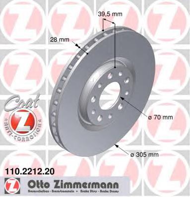 110221220 Zimmermann tarcza hamulcowa przednia