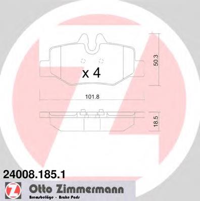 24008.185.1 Zimmermann okładziny (klocki do hamulców tarczowych tylne)