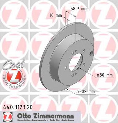 440.3123.20 Zimmermann tarcza hamulcowa tylna