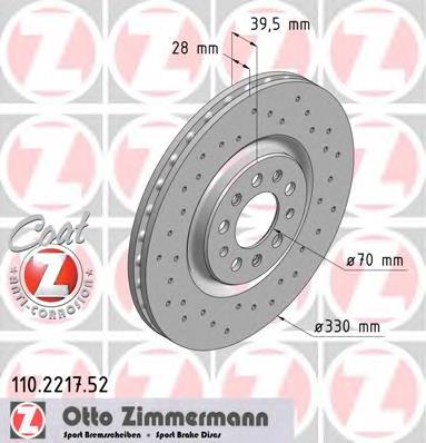 Tarcza hamulcowa przednia Zimmermann 110221752