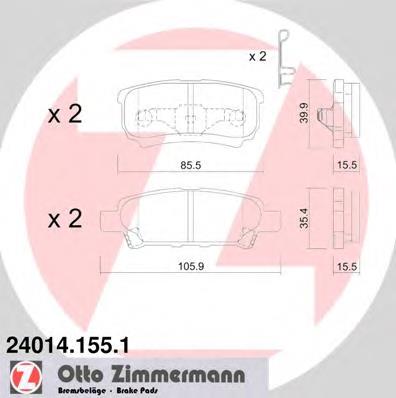 240141551 Zimmermann okładziny (klocki do hamulców tarczowych tylne)