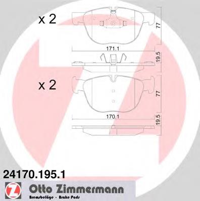 241701951 Zimmermann klocki hamulcowe przednie tarczowe