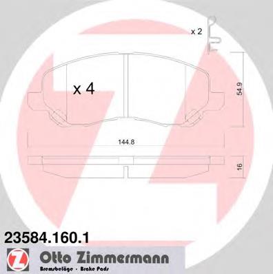 235841601 Zimmermann Klocki hamulcowe przednie tarczowe