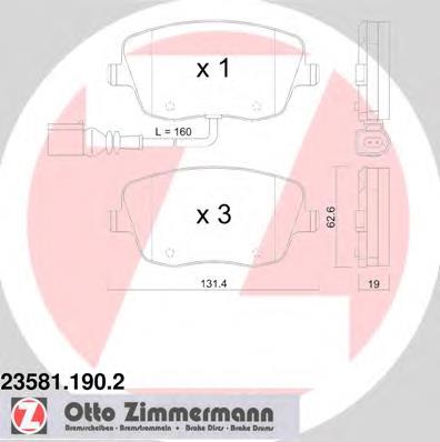 235811902 Zimmermann klocki hamulcowe przednie tarczowe