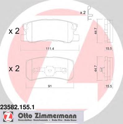 235821551 Zimmermann okładziny (klocki do hamulców tarczowych tylne)