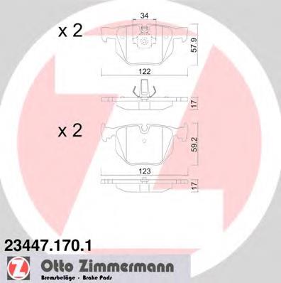 23447.170.1 Zimmermann okładziny (klocki do hamulców tarczowych tylne)