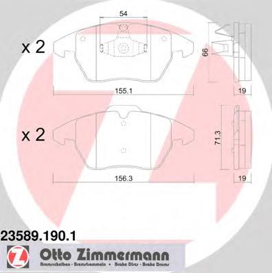 235891901 Zimmermann Klocki hamulcowe przednie tarczowe