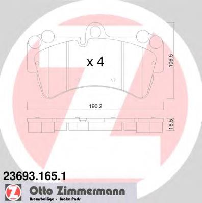236931651 Zimmermann Klocki hamulcowe przednie tarczowe