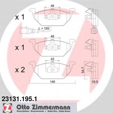 231311951 Zimmermann klocki hamulcowe przednie tarczowe