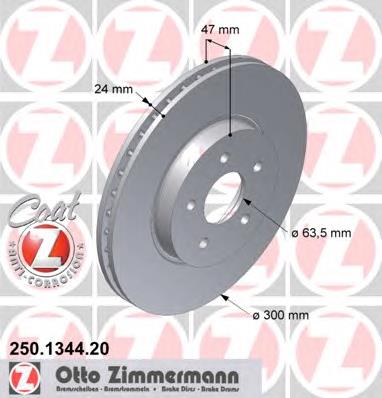 250.1344.20 Zimmermann tarcza hamulcowa przednia