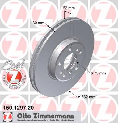 150.1297.20 Zimmermann tarcza hamulcowa przednia