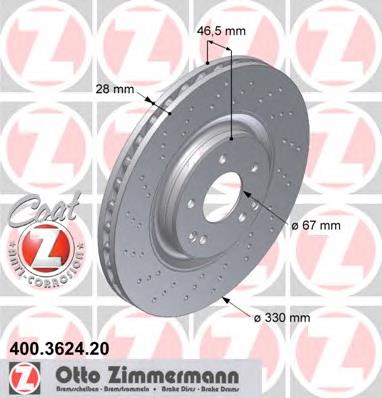 Tarcza hamulcowa przednia Mercedes 2034211312