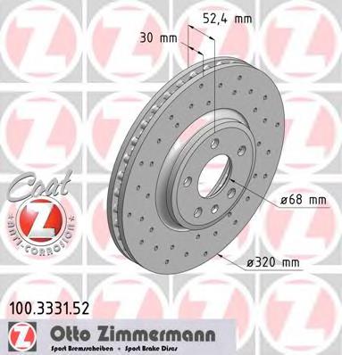 100333152 Zimmermann tarcza hamulcowa przednia