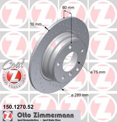 Tarcza hamulcowa tylna Zimmermann 150127052