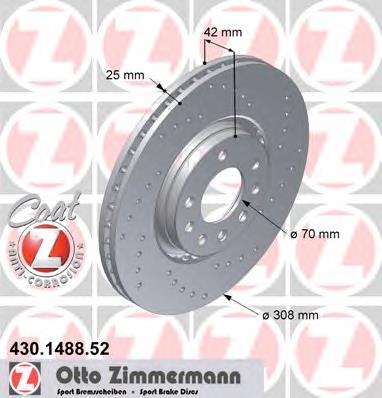 430148852 Zimmermann Tarcza hamulcowa przednia