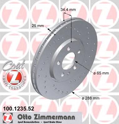 100.1235.52 Zimmermann tarcza hamulcowa przednia