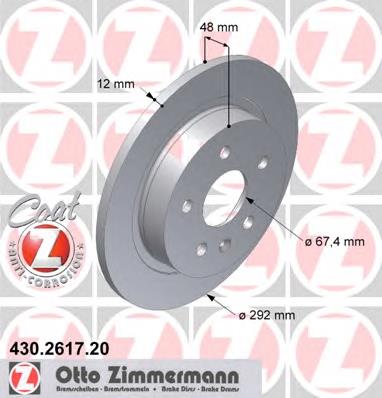 430261720 Zimmermann Tarcza hamulcowa tylna