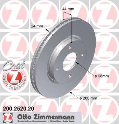Tarcza hamulcowa przednia 40206ET00A Nissan/Infiniti