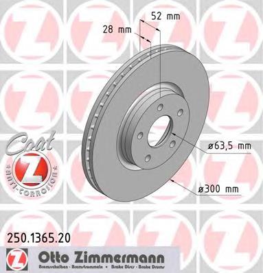 250136520 Zimmermann Tarcza hamulcowa przednia