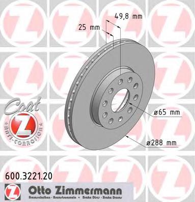 600322120 Zimmermann tarcza hamulcowa przednia